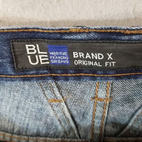 Marithe Francois Girbaud Jeans mens 38x28 brand x wide-leg baggy blue pants Y2K - Picture 14 of 15